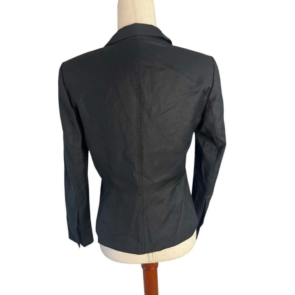 Tory Burch Black Wool Blend Blazer Small Sz 4 Office Siren Designer Chic